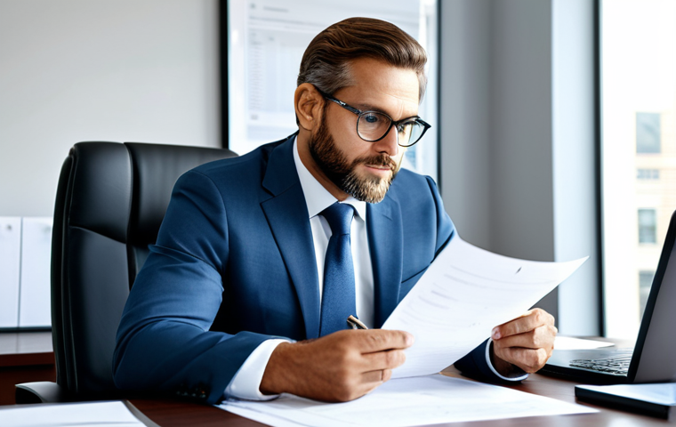 **
A professional financial planner in a modest suit, sitting at a desk in a bright, modern office, reviewing documents, fully clothed, appropriate attire, safe for work, perfect anatomy, natural proportions, professional environment, high quality, family-friendly.
**